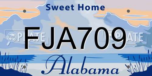 FJA709 Alabama License Plate