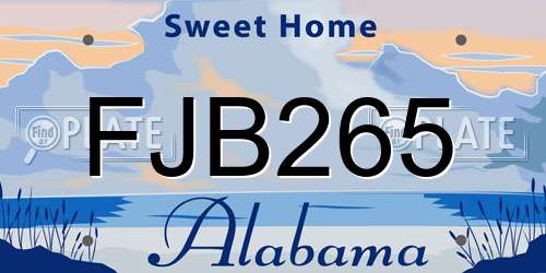 FJB265 Alabama License Plate