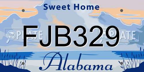 FJB329 Alabama License Plate