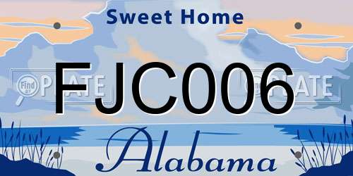 FJC006 Alabama License Plate