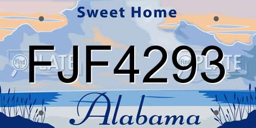 FJF4293 Alabama License Plate