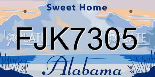 FJK7305 Alabama License Plate