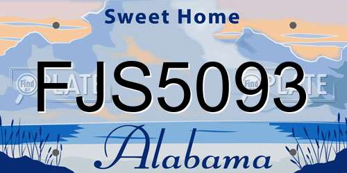 FJS5093 Alabama License Plate