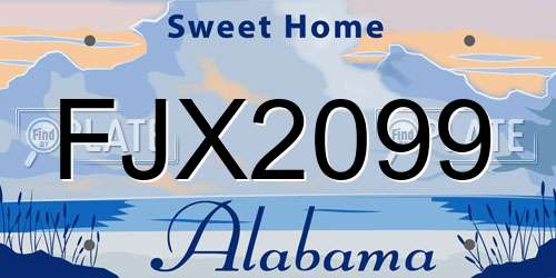 FJX2099 Alabama License Plate