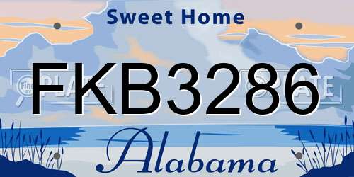FKB3286 Alabama License Plate