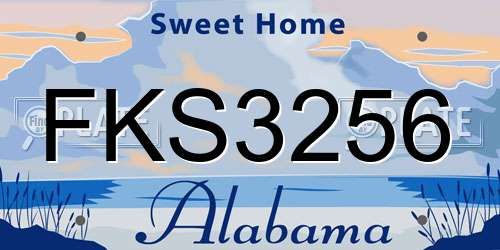 FKS3256 Alabama License Plate