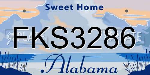FKS3286 Alabama License Plate