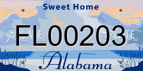 FL00203 Alabama License Plate