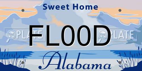 FL00D Alabama License Plate
