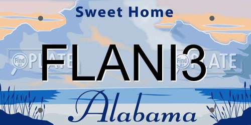 FLANI3 Alabama License Plate