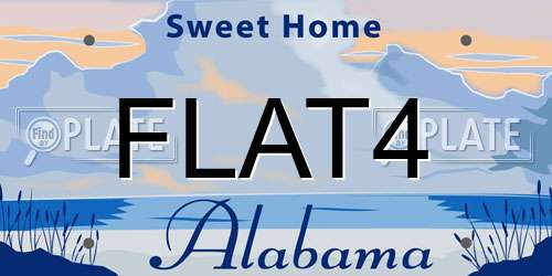 FLAT4 Alabama License Plate