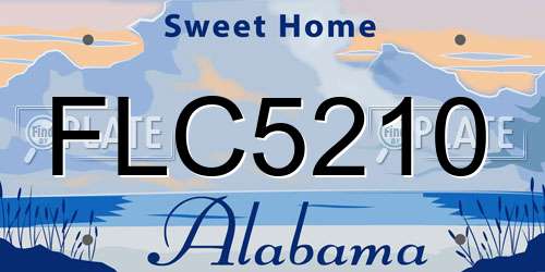 FLC5210 Alabama License Plate