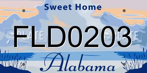 FLD0203 Alabama License Plate
