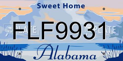 FLF9931 Alabama License Plate
