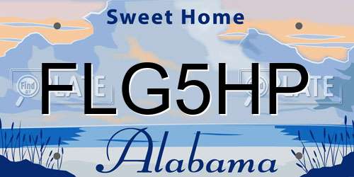 FLG5HP Alabama License Plate