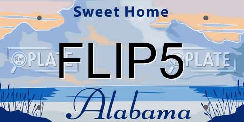 FLIP5 Alabama License Plate