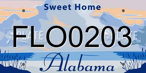 FLO0203 Alabama License Plate