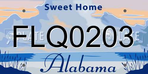 FLQ0203 Alabama License Plate