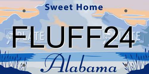FLUFF24 Alabama License Plate