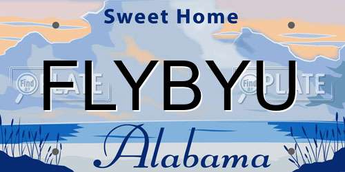 FLYBYU Alabama License Plate