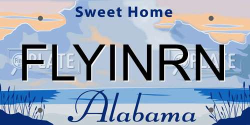 FLYINRN Alabama License Plate
