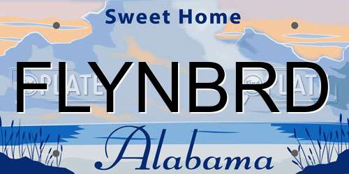 FLYNBRD Alabama License Plate