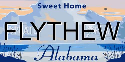 FLYTHEW Alabama License Plate