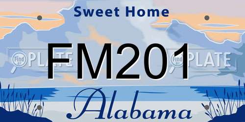 FM201 Alabama License Plate