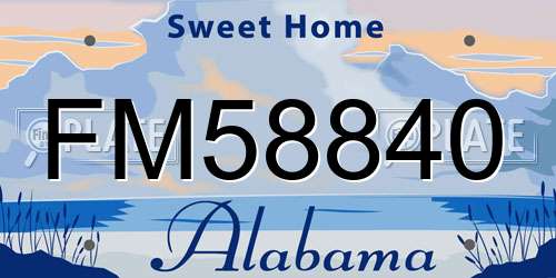FM58840 Alabama License Plate