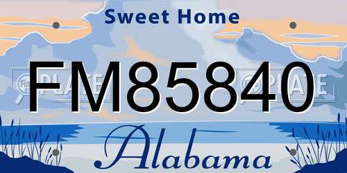 FM85840 Alabama License Plate