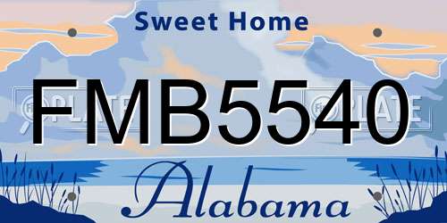 FMB5540 Alabama License Plate