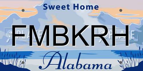 FMBKRH Alabama License Plate