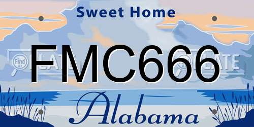 FMC666 Alabama License Plate