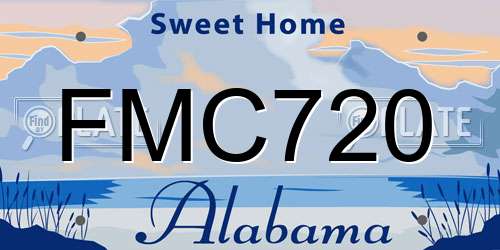 FMC720 Alabama License Plate