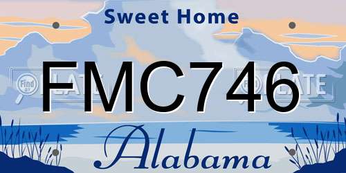 FMC746 Alabama License Plate