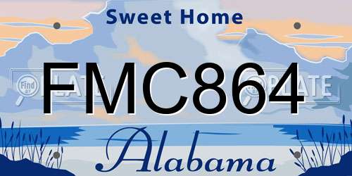 FMC864 Alabama License Plate