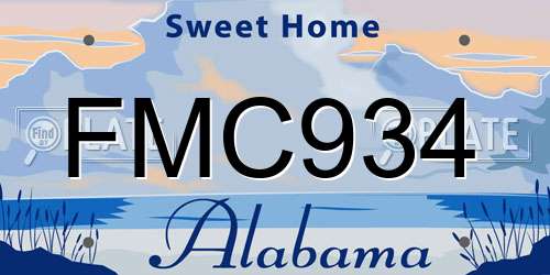 FMC934 Alabama License Plate