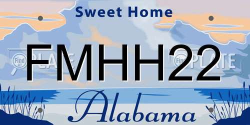 FMHH22 Alabama License Plate