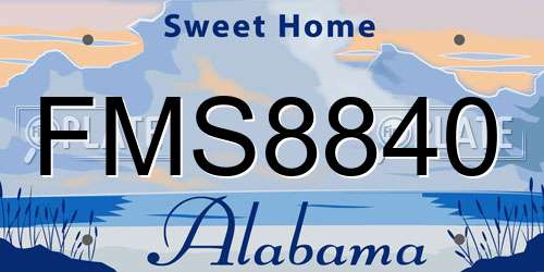 FMS8840 Alabama License Plate