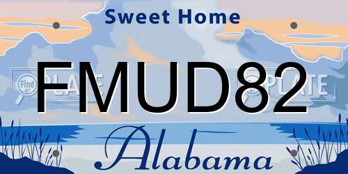 FMUD82 Alabama License Plate