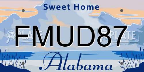 FMUD87 Alabama License Plate