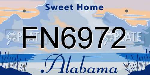 FN6972 Alabama License Plate