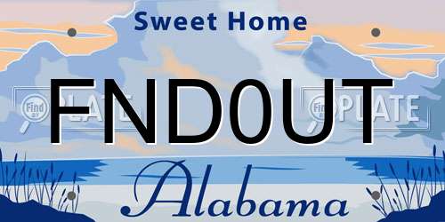 FND0UT Alabama License Plate