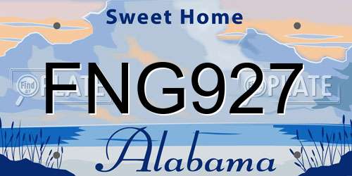FNG927 Alabama License Plate
