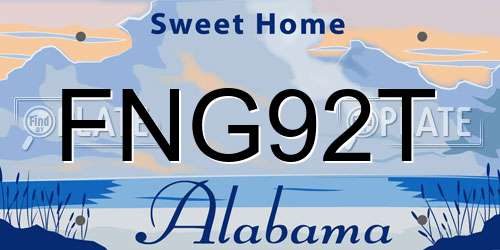 FNG92T Alabama License Plate