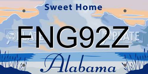 FNG92Z Alabama License Plate