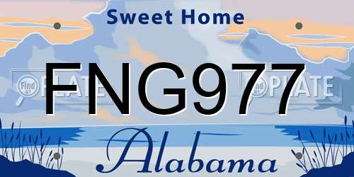 FNG977 Alabama License Plate