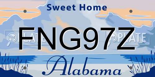 FNG97Z Alabama License Plate