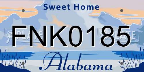 FNK0185 Alabama License Plate