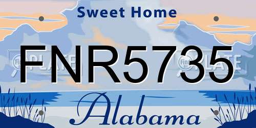 FNR5735 Alabama License Plate